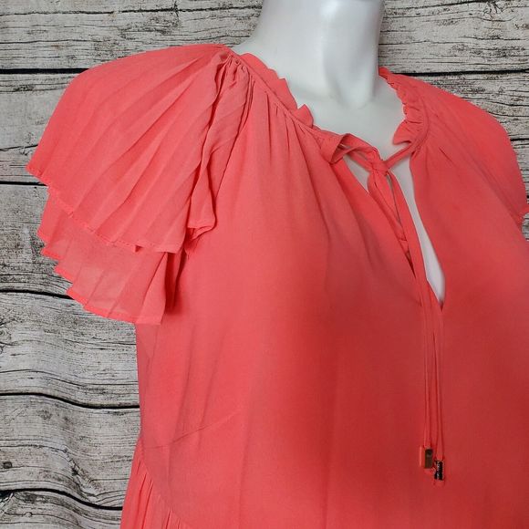 Vince Camuto Pleated Tiered  Flutter Sleeve Dress Size 16W - Picture 6 of 11